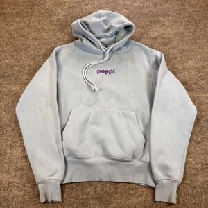 Poppi The Future Served Fresh Graphic Blue Hoodie Size Medium Streetwear Casual
